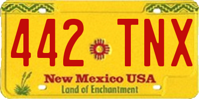 NM license plate 442TNX