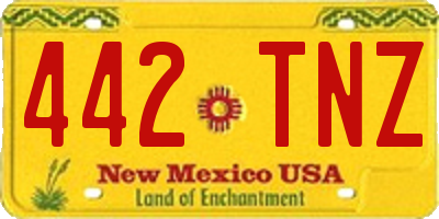 NM license plate 442TNZ