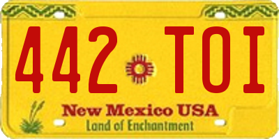 NM license plate 442TOI
