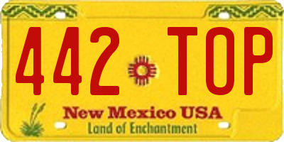 NM license plate 442TOP