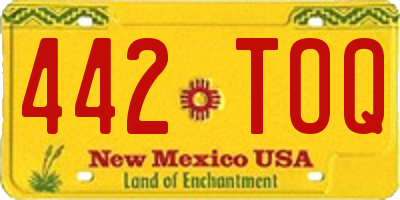 NM license plate 442TOQ