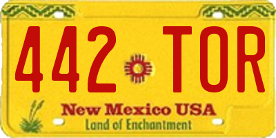 NM license plate 442TOR