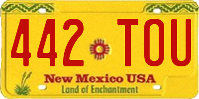 NM license plate 442TOU