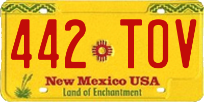 NM license plate 442TOV