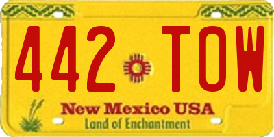 NM license plate 442TOW