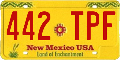 NM license plate 442TPF