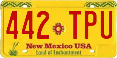 NM license plate 442TPU