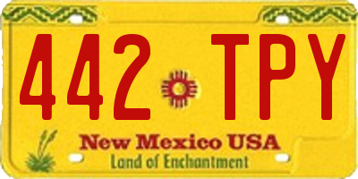NM license plate 442TPY