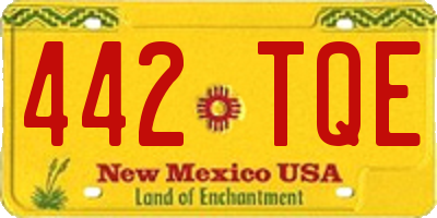 NM license plate 442TQE