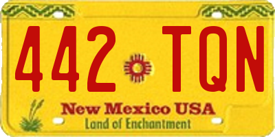NM license plate 442TQN