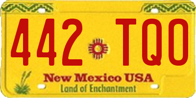 NM license plate 442TQO