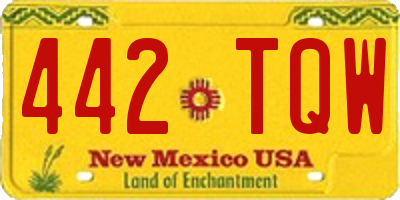 NM license plate 442TQW