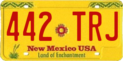 NM license plate 442TRJ