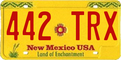 NM license plate 442TRX