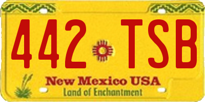 NM license plate 442TSB