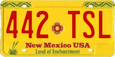 NM license plate 442TSL