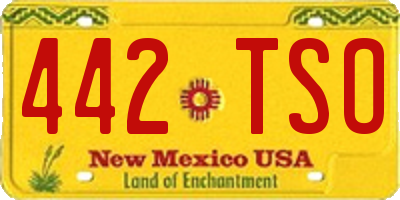 NM license plate 442TSO