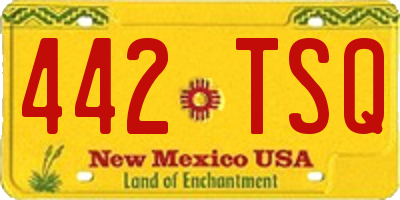 NM license plate 442TSQ