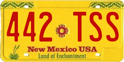 NM license plate 442TSS