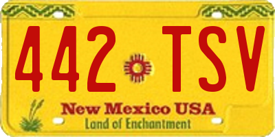 NM license plate 442TSV