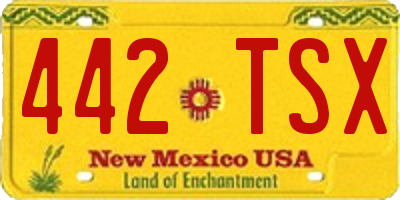 NM license plate 442TSX