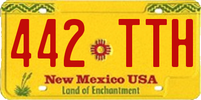 NM license plate 442TTH