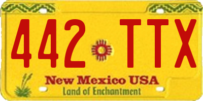 NM license plate 442TTX