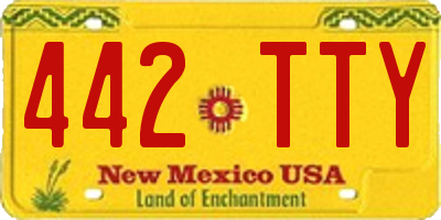 NM license plate 442TTY