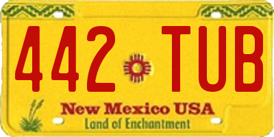 NM license plate 442TUB
