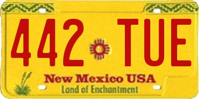 NM license plate 442TUE