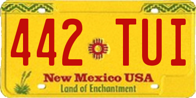 NM license plate 442TUI