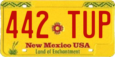 NM license plate 442TUP