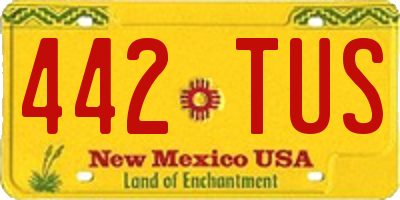 NM license plate 442TUS