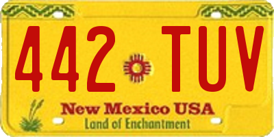 NM license plate 442TUV