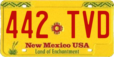 NM license plate 442TVD