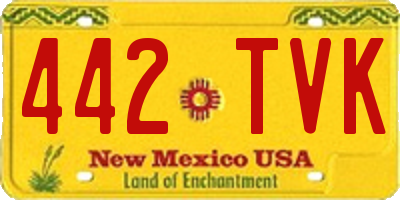 NM license plate 442TVK
