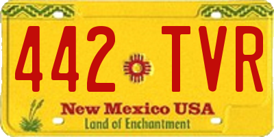 NM license plate 442TVR