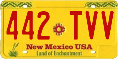 NM license plate 442TVV