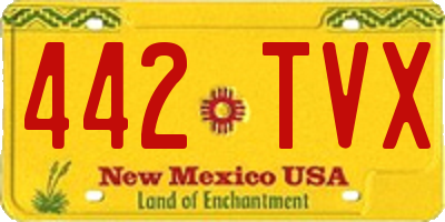 NM license plate 442TVX