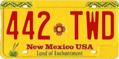NM license plate 442TWD