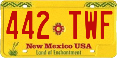 NM license plate 442TWF