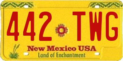 NM license plate 442TWG