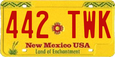 NM license plate 442TWK