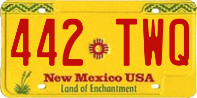 NM license plate 442TWQ