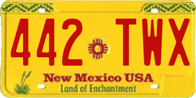 NM license plate 442TWX