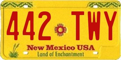 NM license plate 442TWY