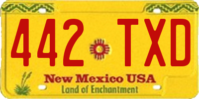 NM license plate 442TXD