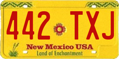 NM license plate 442TXJ