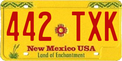 NM license plate 442TXK