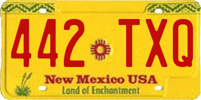 NM license plate 442TXQ